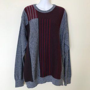 Cooper Wool Blend Pullover Sweater Vintage 90s Grey Color Block Made in Canada